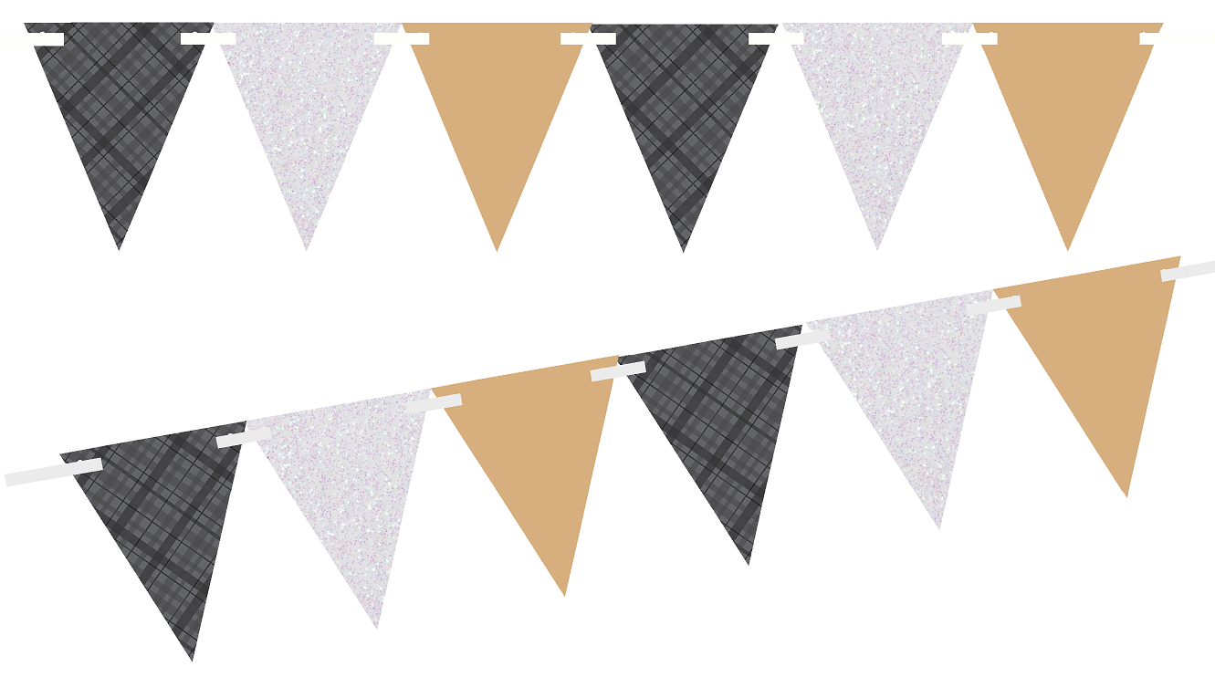 Black And White Pennant Banner Png & Free Black And White.