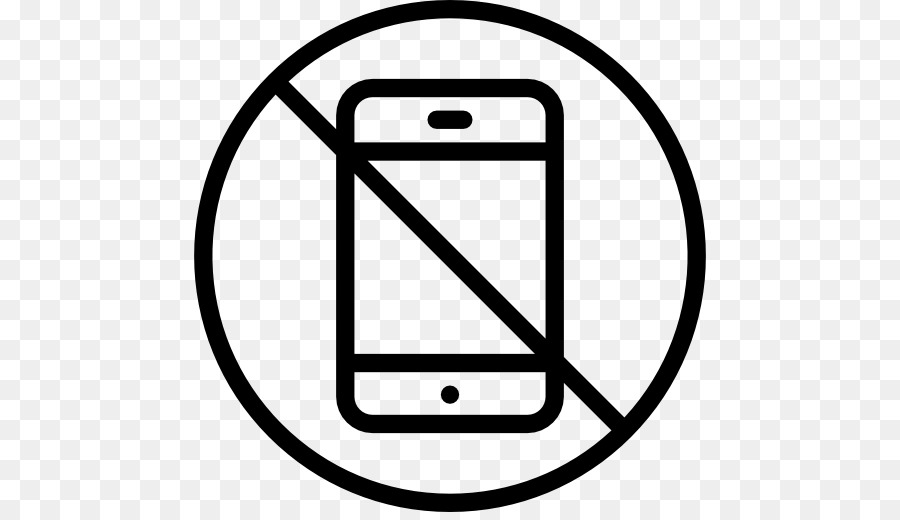 no cell phone sign black and white.