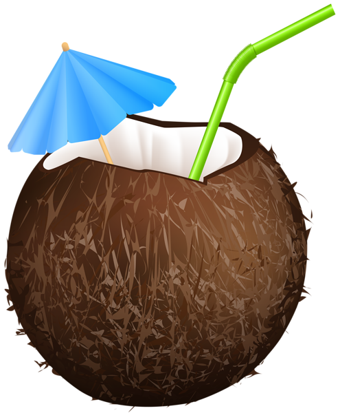 Summer Coconut Drink PNG Clip Art Image.