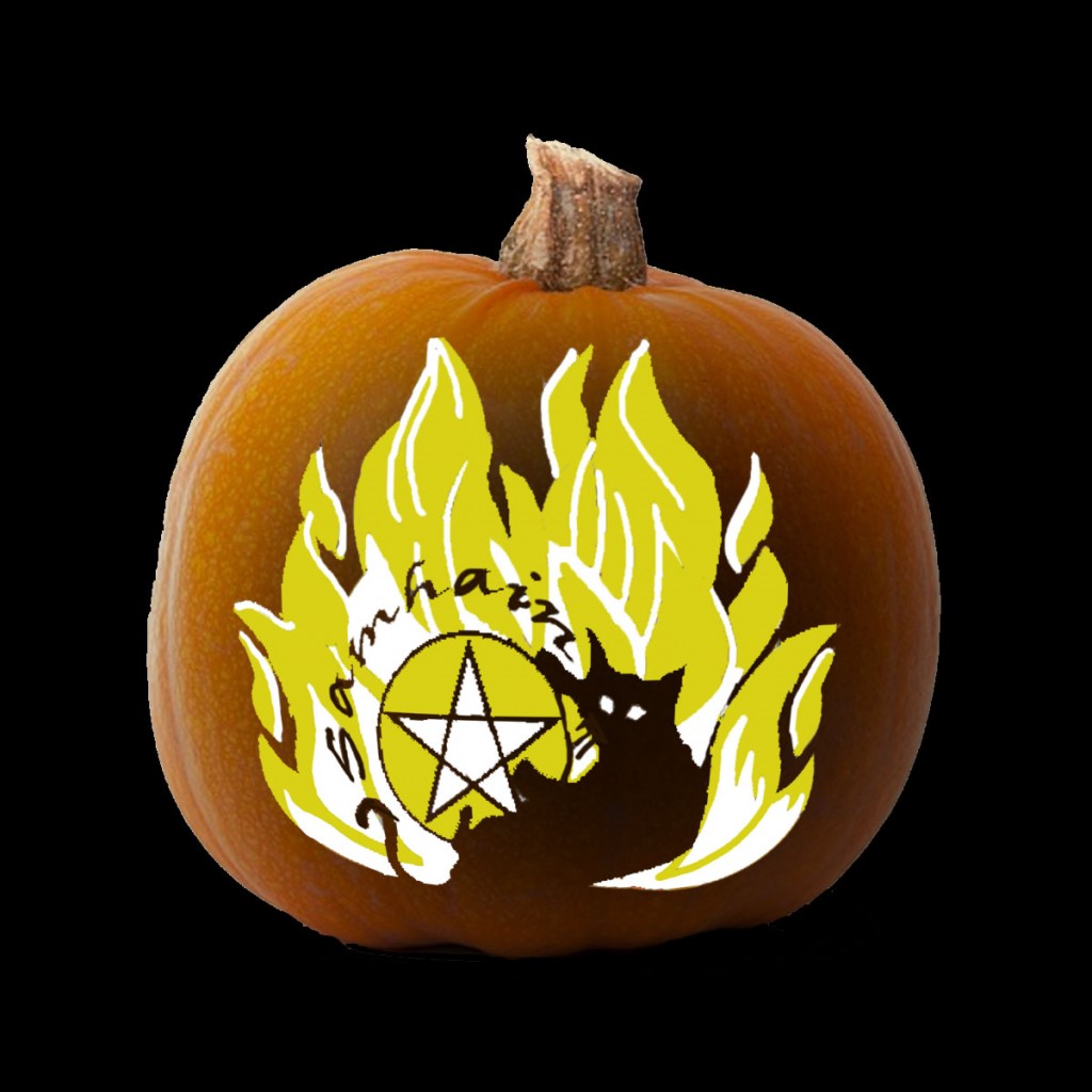 More Printable Pagan Pumpkin Carving Stencils for Samhain.