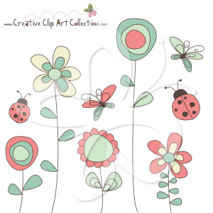 Wild Garden Digital Clip Art Set.