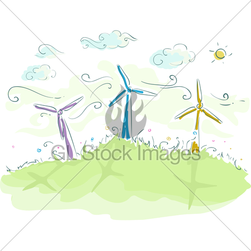 Sketch Wind Energy · GL Stock Images.