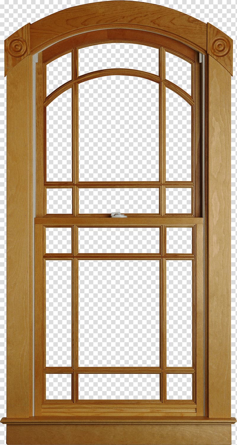 Brown wooden window frame illustration, Window Interior.