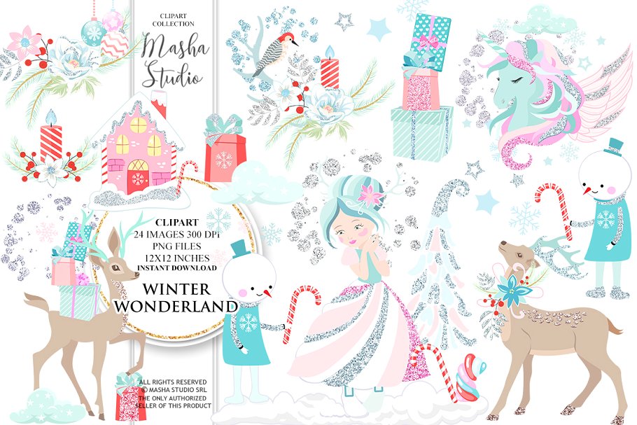 WINTER WONDERLAND clipart ~ Illustrations ~ Creative Market.