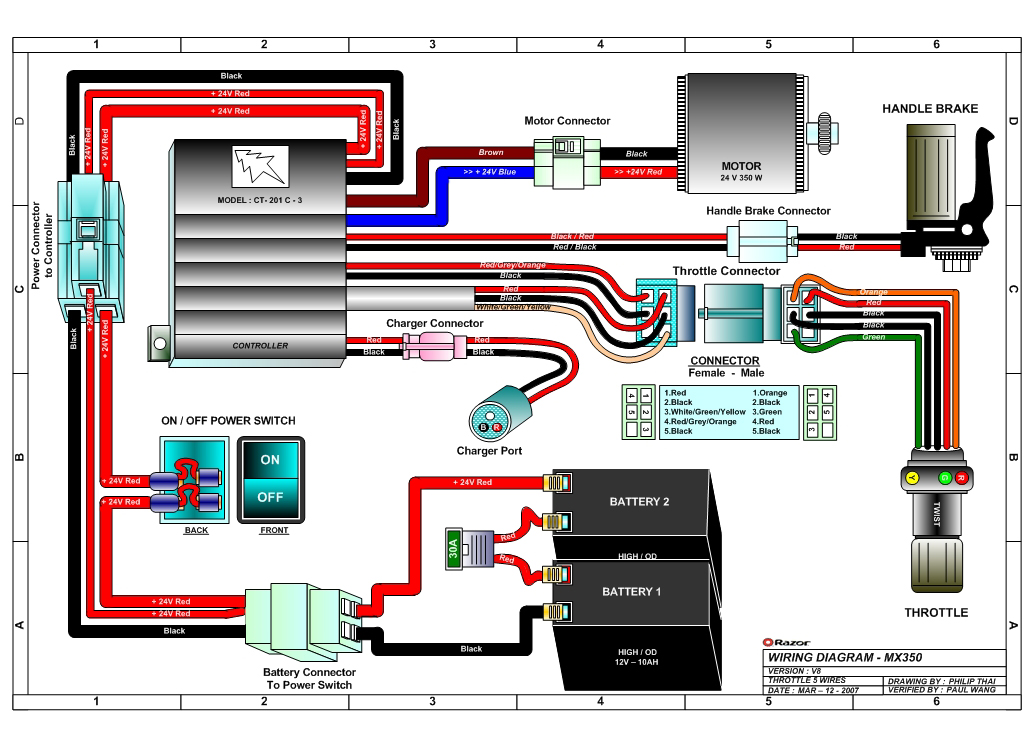 Kids Electric Motorbike Wiring Diagram.