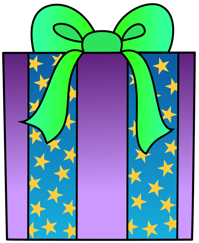 Wrapped present clipart kid.