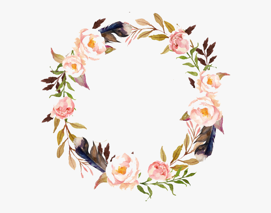 Free Watercolor Wreath With Flowers Png Peoplepng.