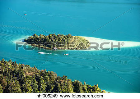 Stock Photograph of "Austria, Carinthia, Kapuzinerinsel at Lake.