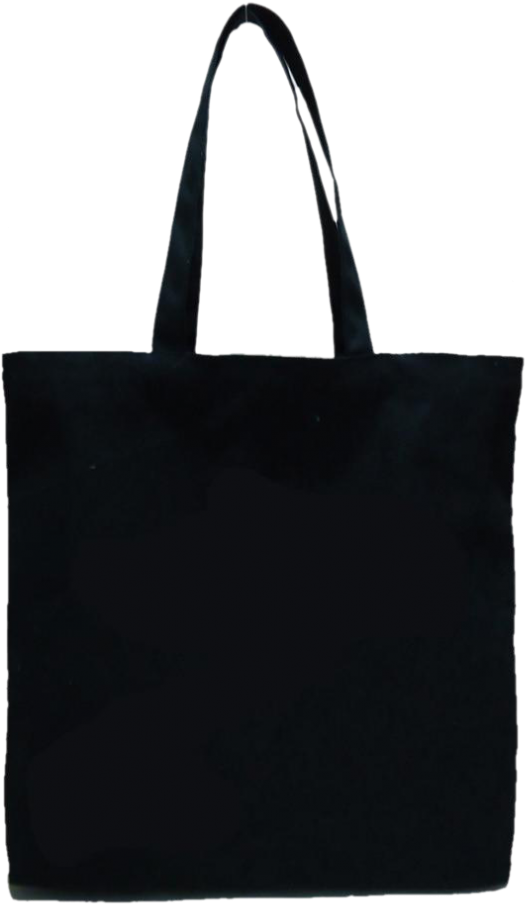 Black Cotton Tote Plain Canvas Tote Bag Png.