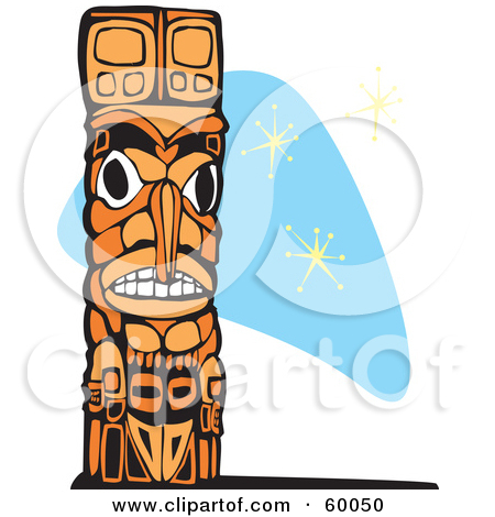 Clipart of a Totem Pole.