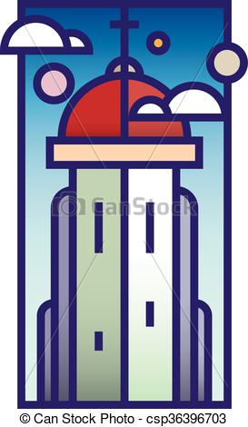 Vector Clipart of Church tower.