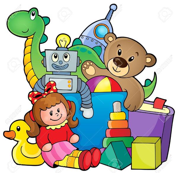 Kids Sharing Toys Clipart.