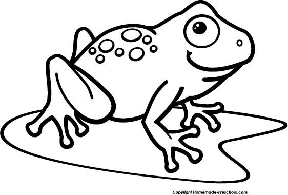 Frog Black And White Clipart.