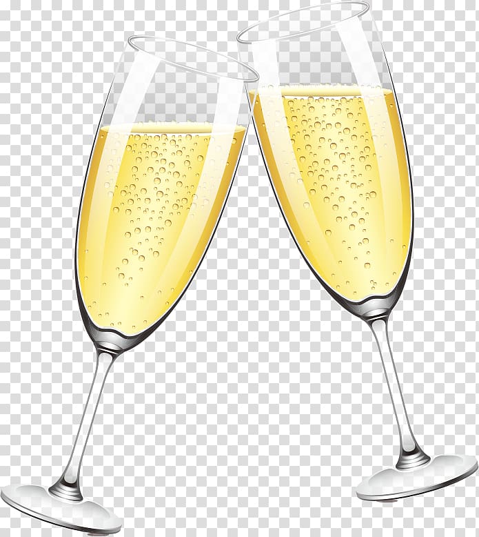 Two champagne glasses illustration, Champagne glass, Two.