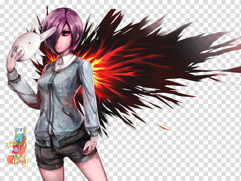 Rabbit Touka (Tokyo Ghoul), Render v, short purple.