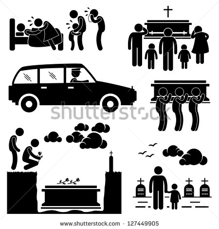 Christian Burial Symbols Clipart.