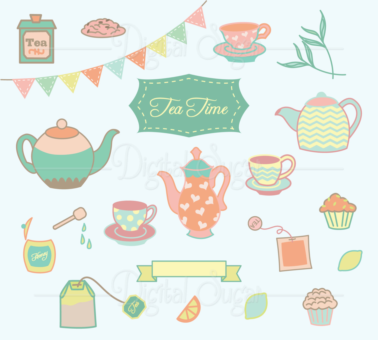 Tea time clipart.