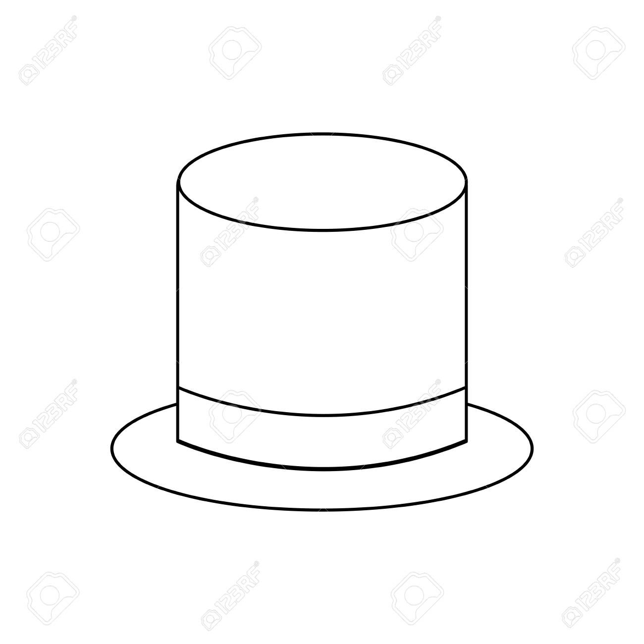 top hat accessory elegance fashion vector illustration.