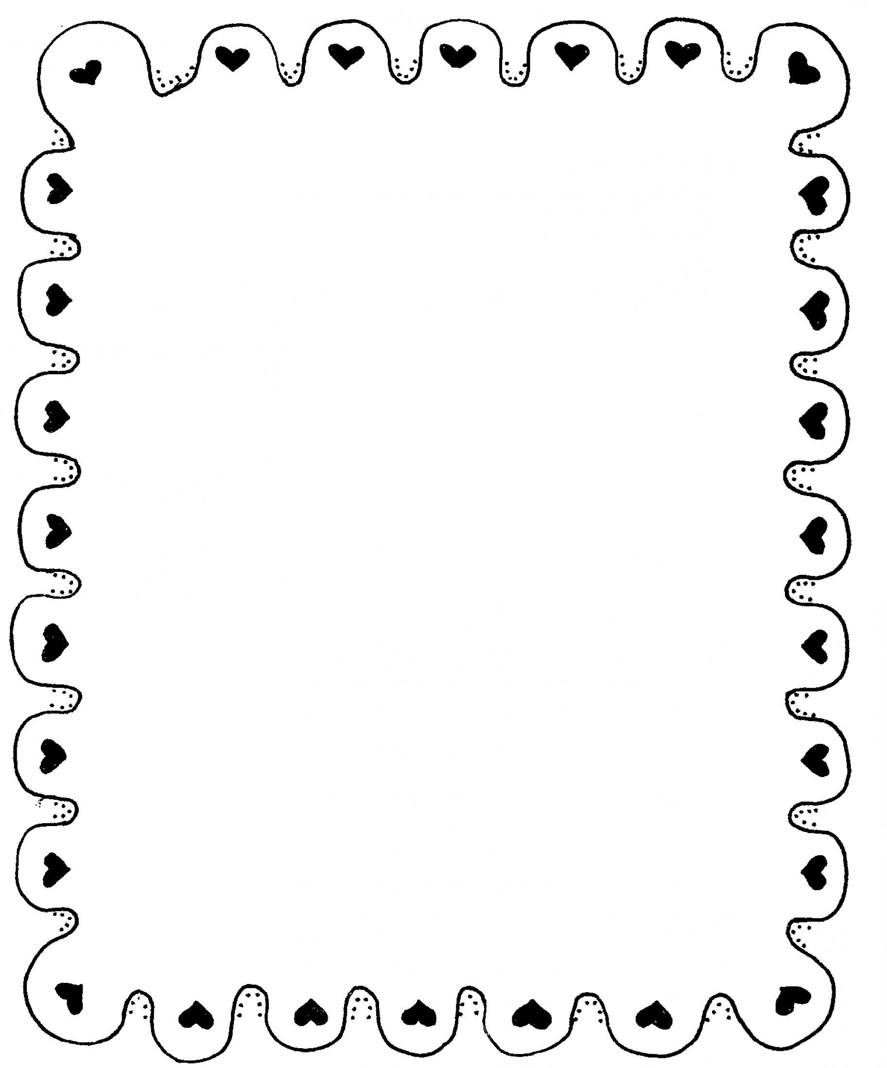 Best Black And White Heart Border Vector Draw.