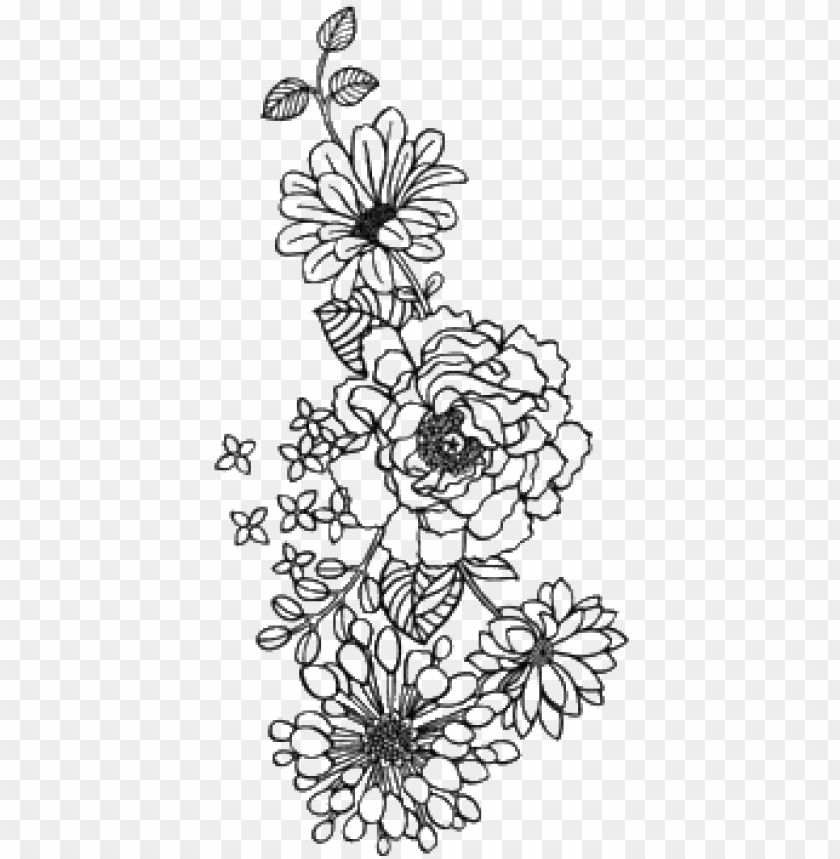 flower outline drawing tumblr tattoos pictures png.