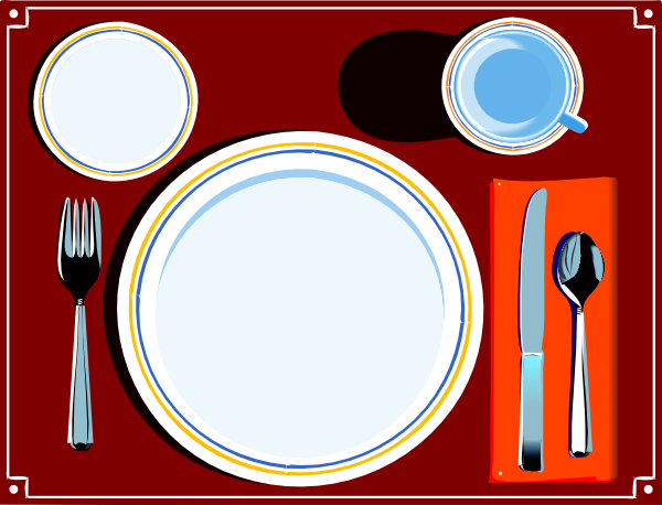 Table setting png free clipart vector.