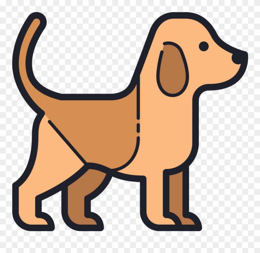 There Is A Side View Of A Dog Shape With A Short Tail.