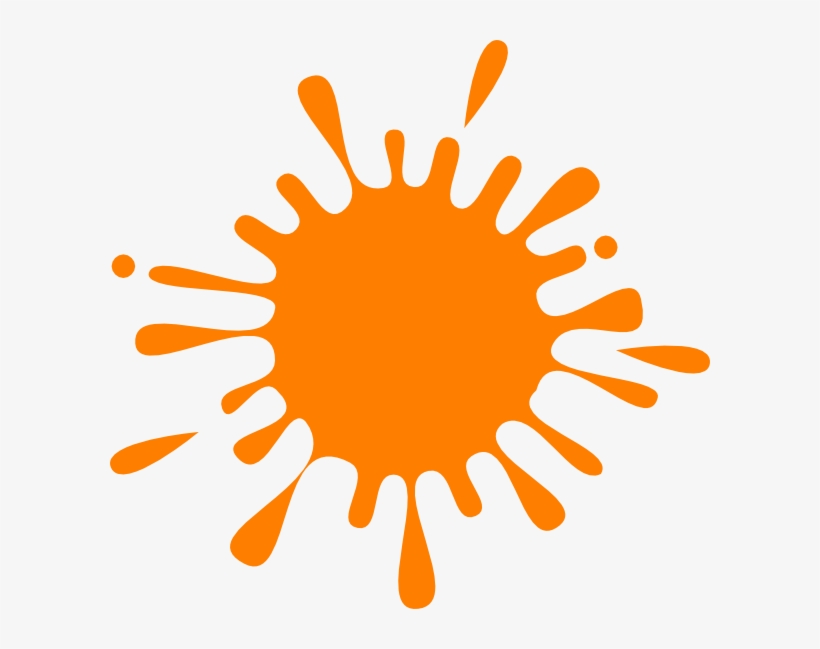 Orange Splash Ink Clip Art Icon.