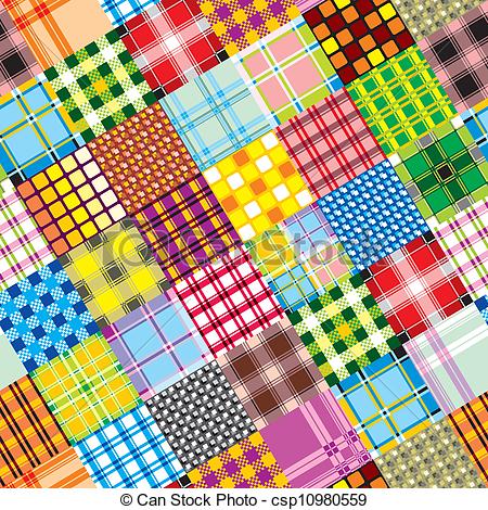 Clipart Vector of textile patchwork square.