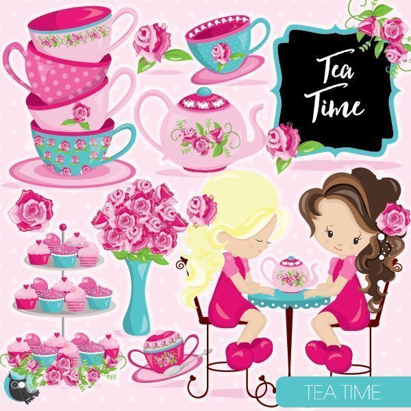 Tea time clipart.