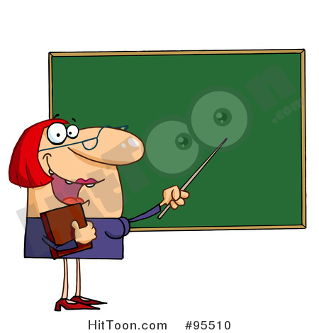 Teacher Clipart #95510: Welcoming Female Teacher Pointing to a.