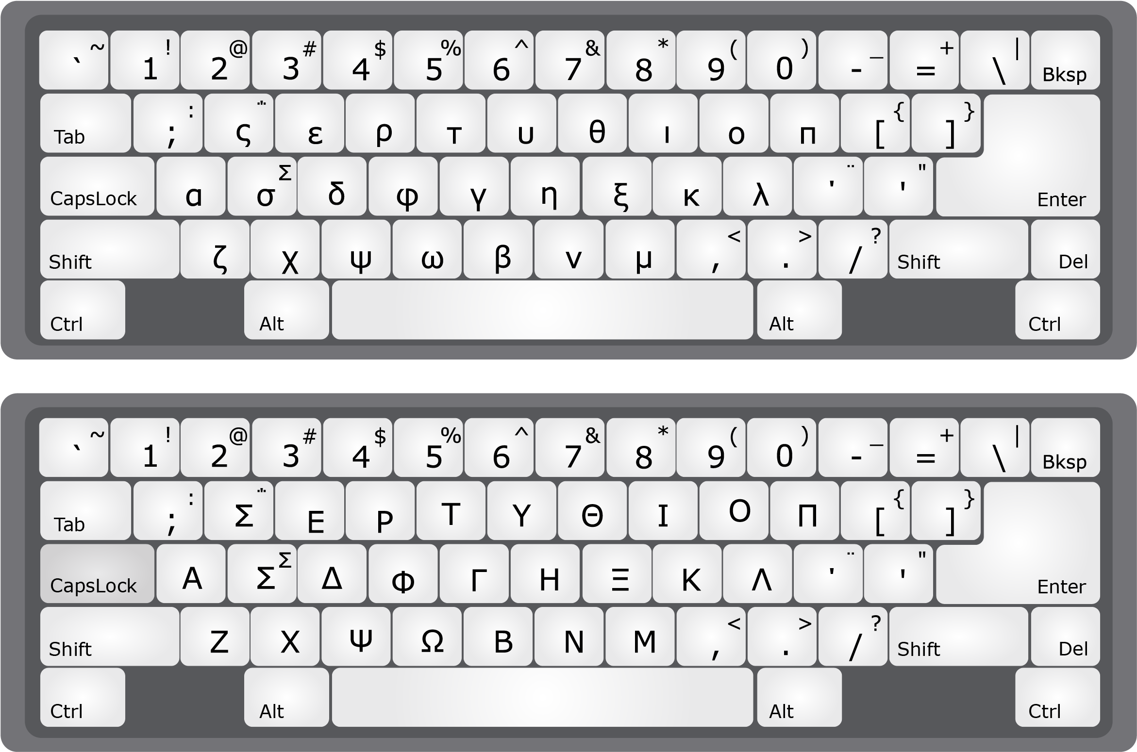 Greek Alphabet Keyboard Letter.