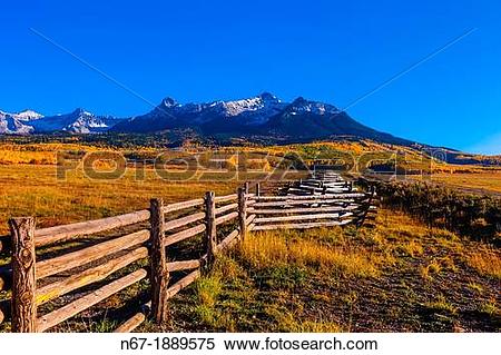 Stock Image of Fence line, Last Dollar Ranch, Last Dollar Road.