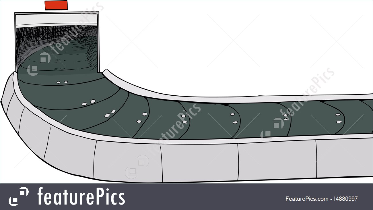 Illustration Of Baggage Claim With Open Door.