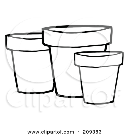 Terracotta Pot To Color Clipart.