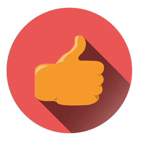 Thumbs up circle icon.