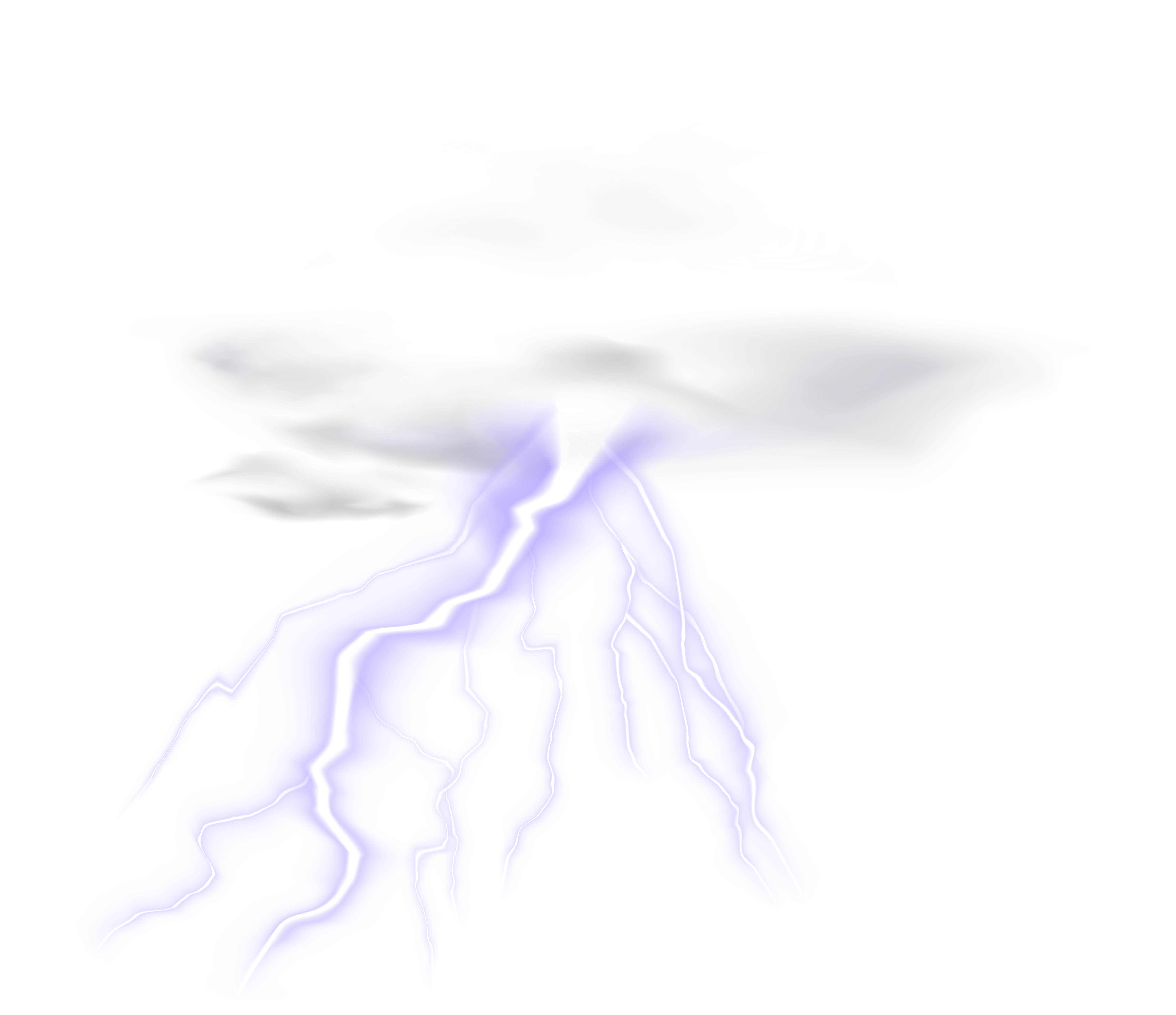 Lightning Cloud Transparent Clip Art PNG Image.