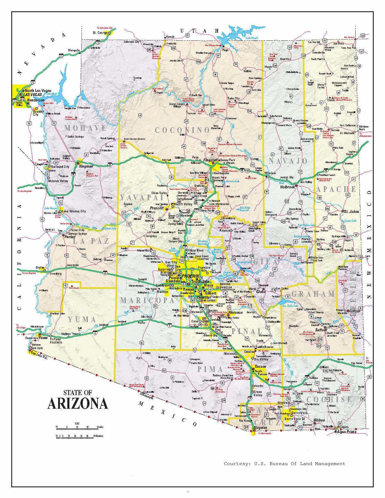 Detailed+Arizona+Map in 2019.