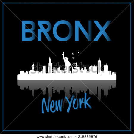 Bronx Skyline Silhouette Clipart.