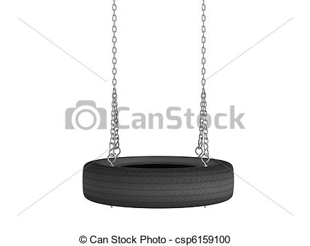 Stock Illustration of Tyre cover swing.