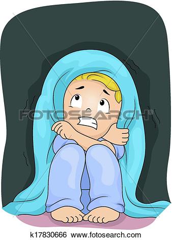 Clip Art of Scared of the Dark k17830666.