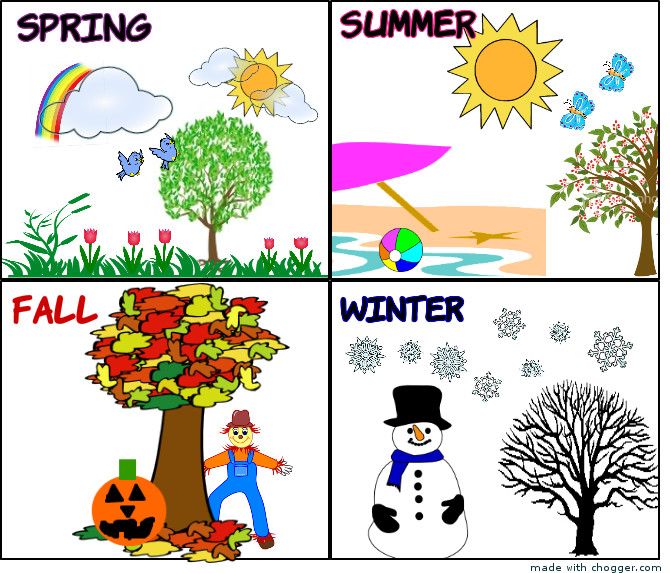 Four Seasons Clipart Kids.