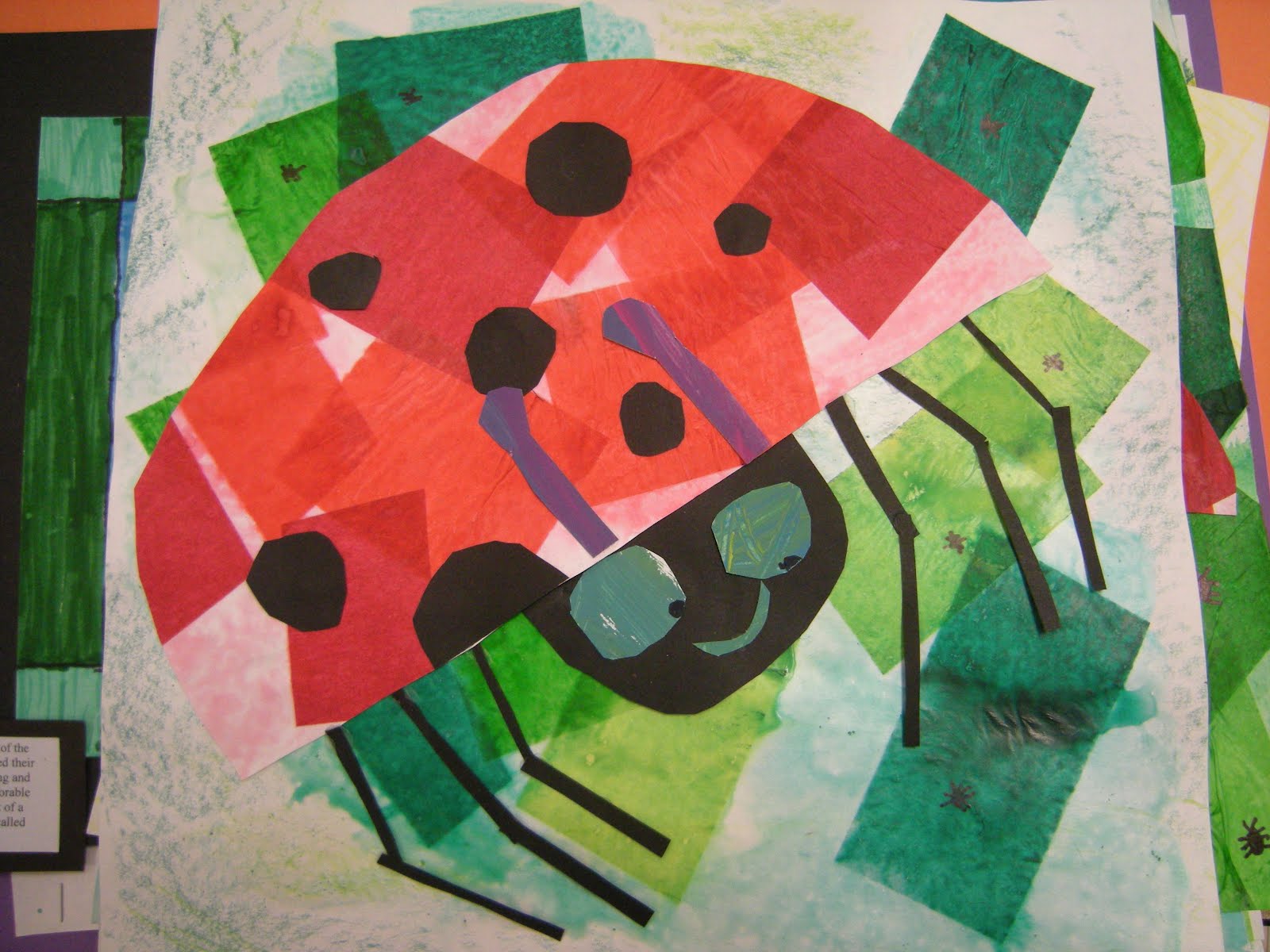 In art class, we read the story The Grouchy Ladybug by Eric Carle.