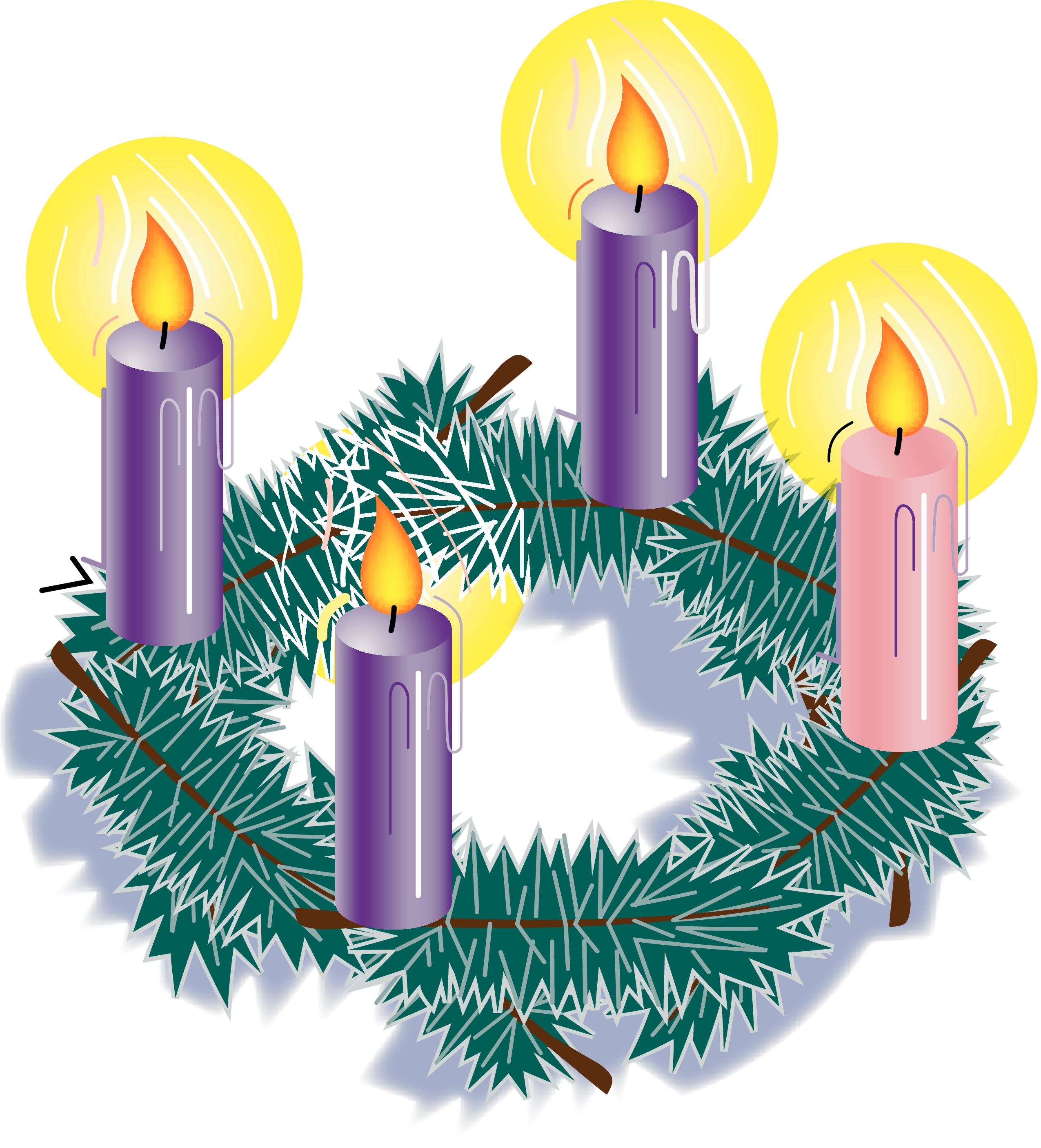 Animated Advent Wreath Clipart.