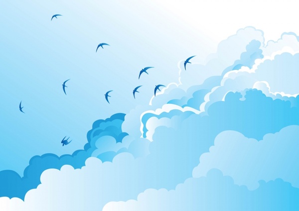 Birds Flying In The Sky Clipart.