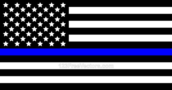 Thin Blue Line American Flag.