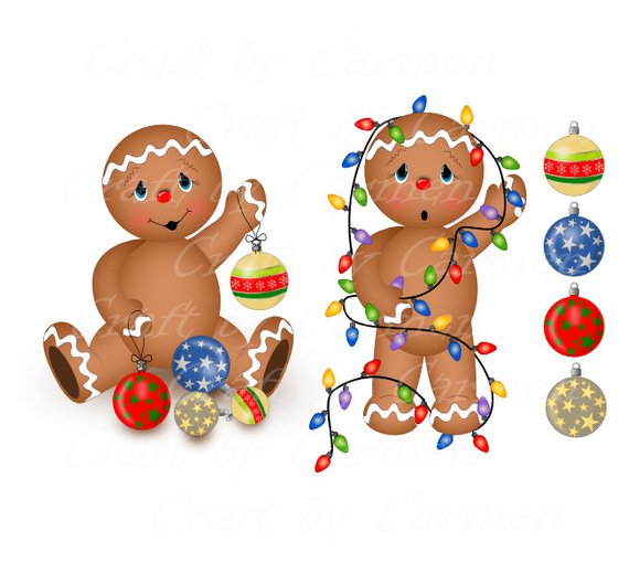 Gingerbread, clipart, scrapbook, cookies, cupcake, digital.