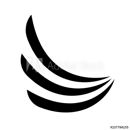 Three wave lines black logo.