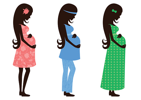 Pregnant Woman Outline Backgrounds Clip Art, Vector Images.