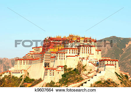 Stock Photo of Landmark of the famous Potala Palace in Lhasa Tibet.