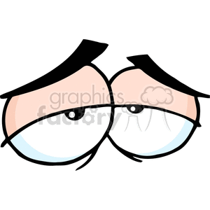 tired cartoon eyes clipart. Royalty.